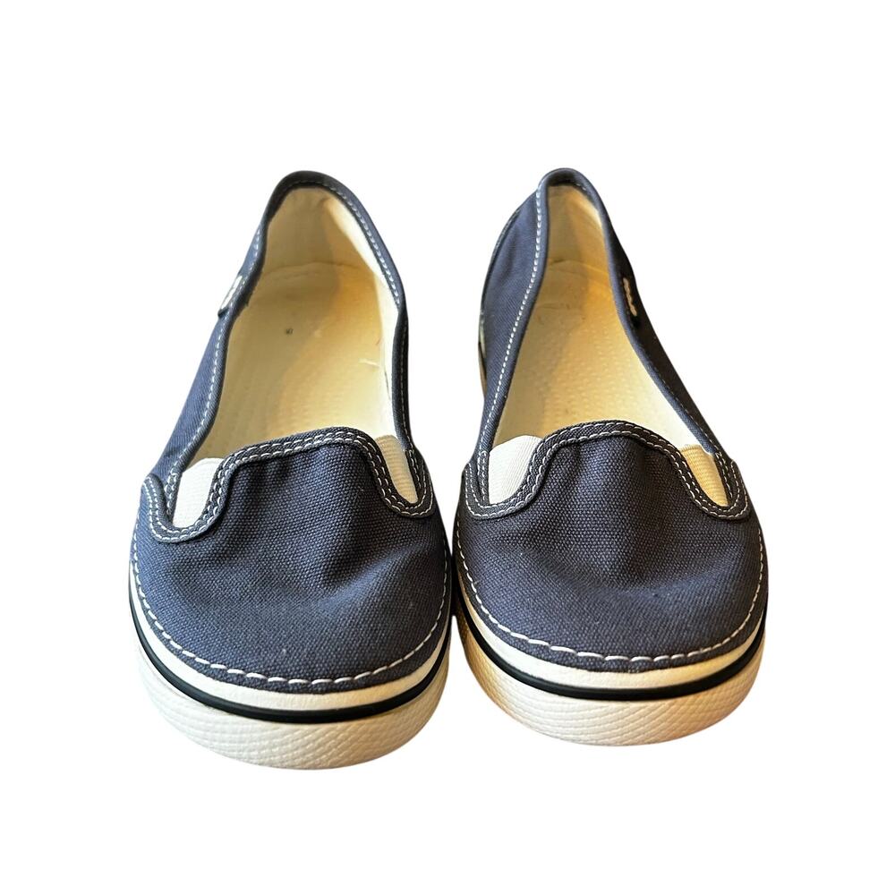 Crocs Women’s blue Hover canvas slip-ons size W8 rubber